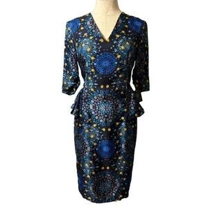 NWOT New without tags Doncaster Gem Silk Lined Peplum Midi Dress Women Size 14